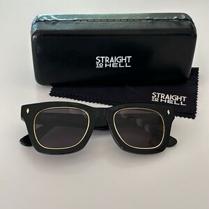 Straight to Hell gold frame falcon sunglasses